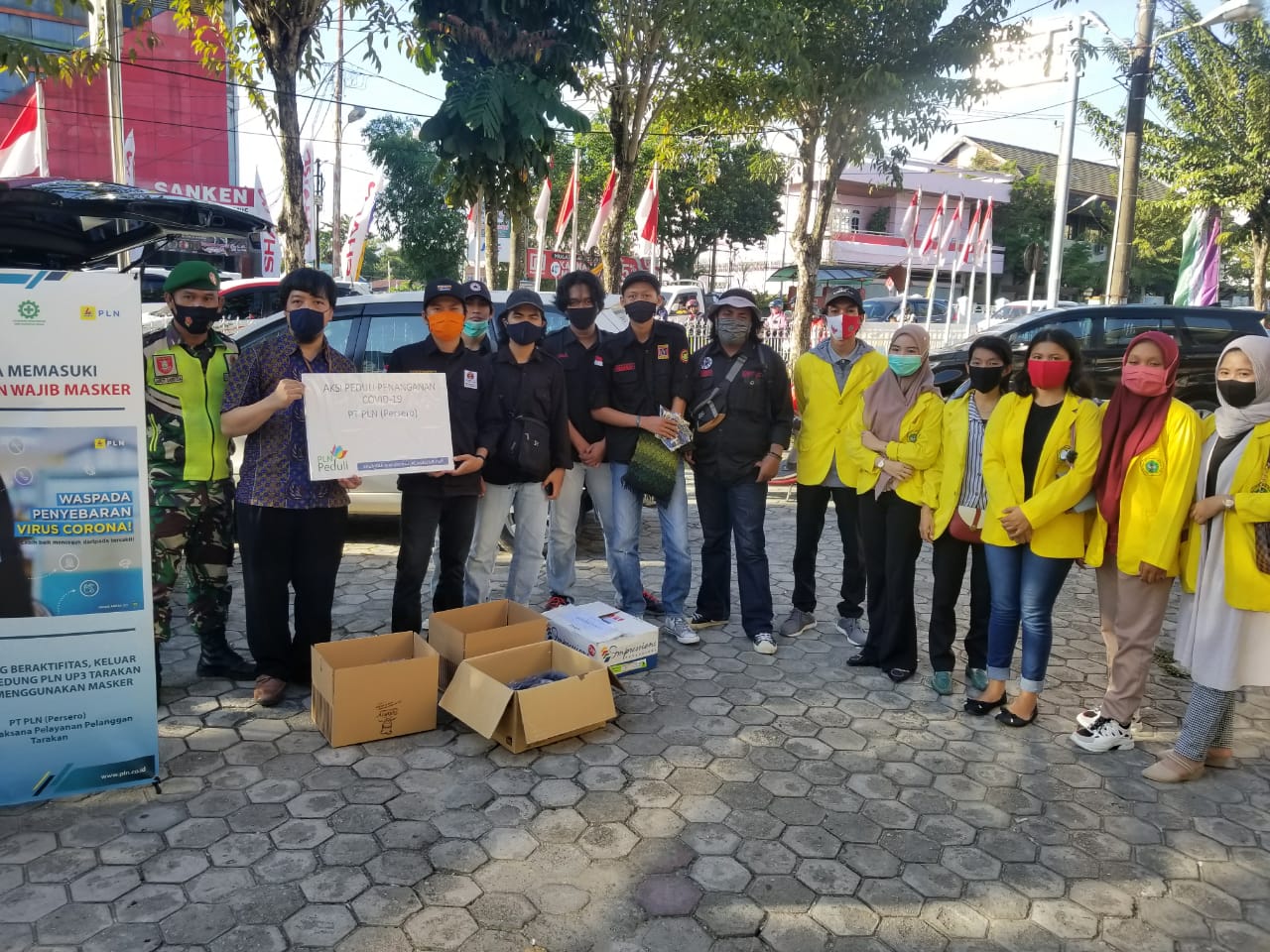 Gandeng Mahasiswa dari 3 Kampus se Tarakan, PLN Kampanyekan Penggunaan Masker