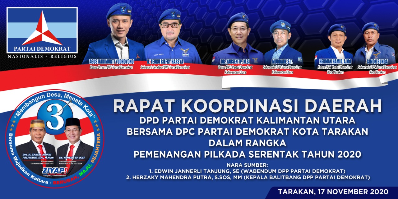 Songsong Kemenangan Pilkada Serentak di Kaltara, DPP Demokrat Bersiap Gelar Rakorda