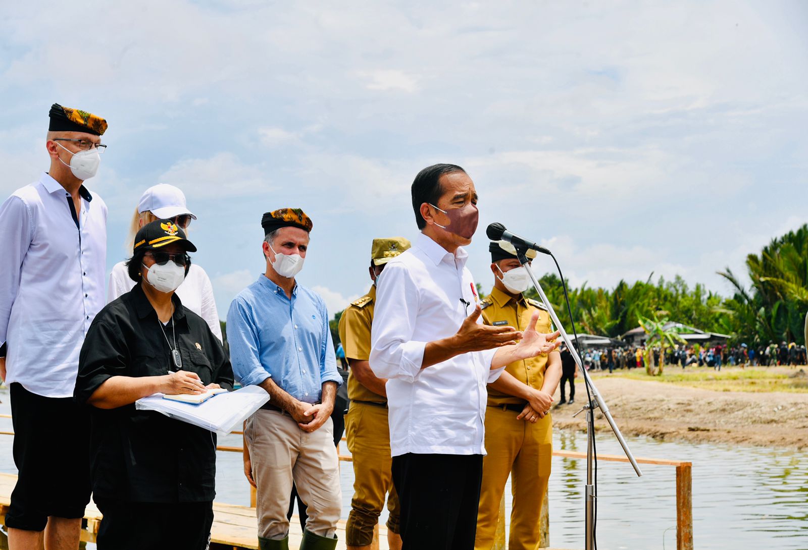 Presiden Jokowi Tanam Mangrove Bersama Dubes dan Masyarakat di Tana Tidung