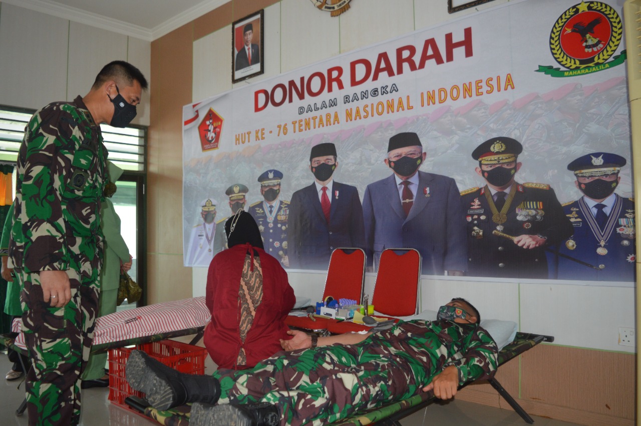 Sambut HUT TNI ke-76, Kodim Tarakan Gelar Aksi Sosial Donor Darah