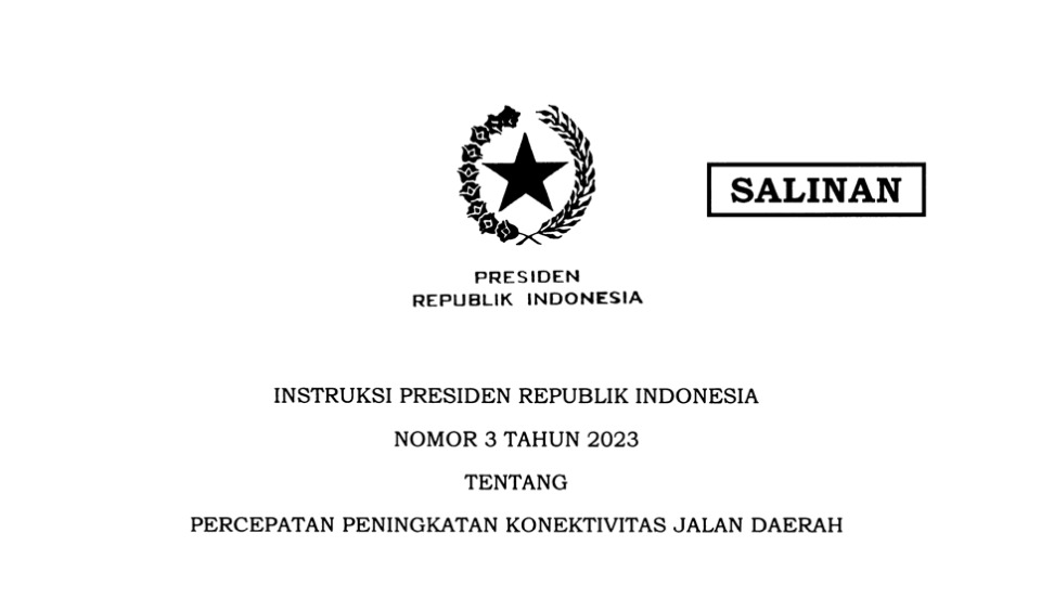 Presiden Jokowi Terbitkan Inpres Percepatan Peningkatan Konektivitas Jalan Daerah