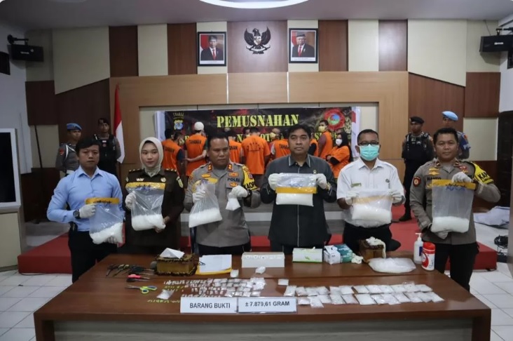 Polres Nunukan Musnahkan Sabu 7,8 Kg Hasil Pengungkapan Dari 15 Tersangka