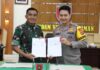 Kapolda Kaltara Melaksanakan Penandatanganan Perjanjian Kerja Sama antara Polda Kaltara dengan Kodam VI/Mulawarman