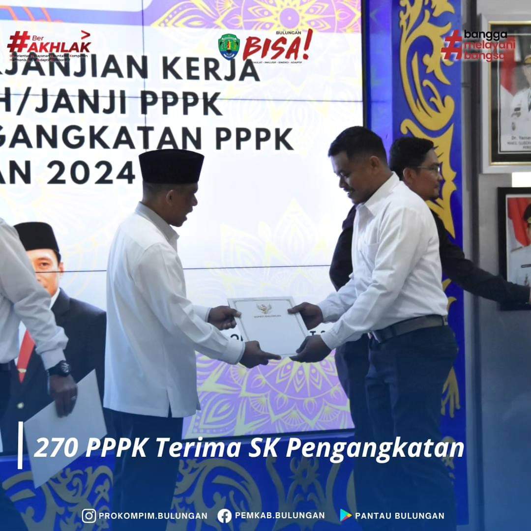 270 PPPK Kabupaten Bulungan Terima SK Pengangkatan