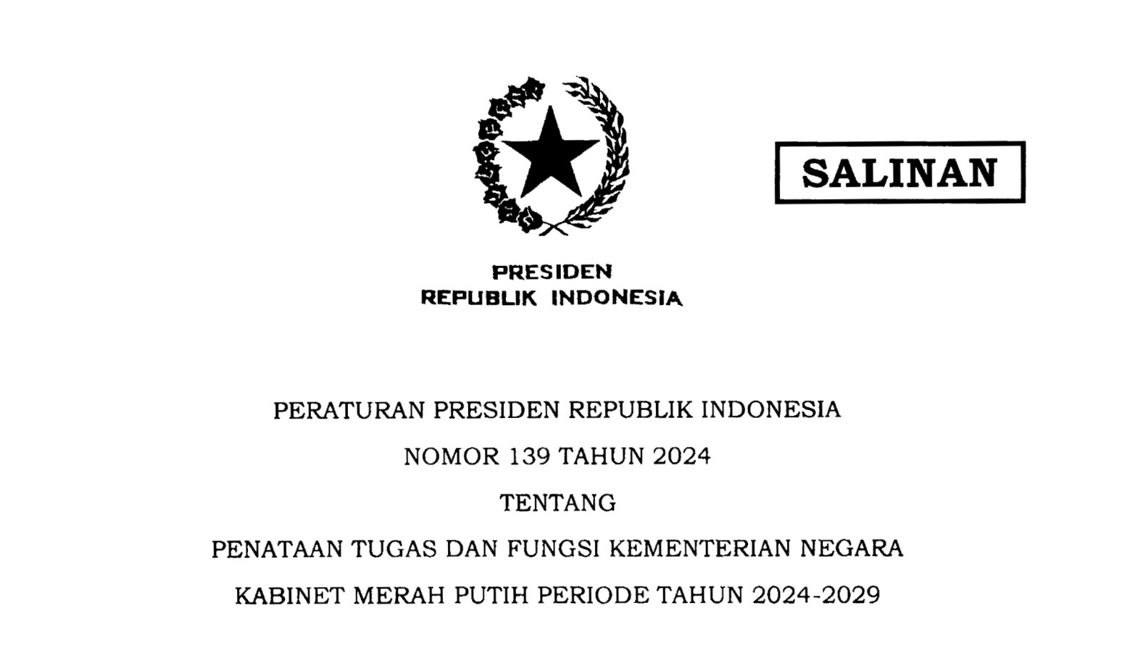 Inilah Daftar Kementerian Negara Kabinet Merah Putih, Kemen LHK Dipisah