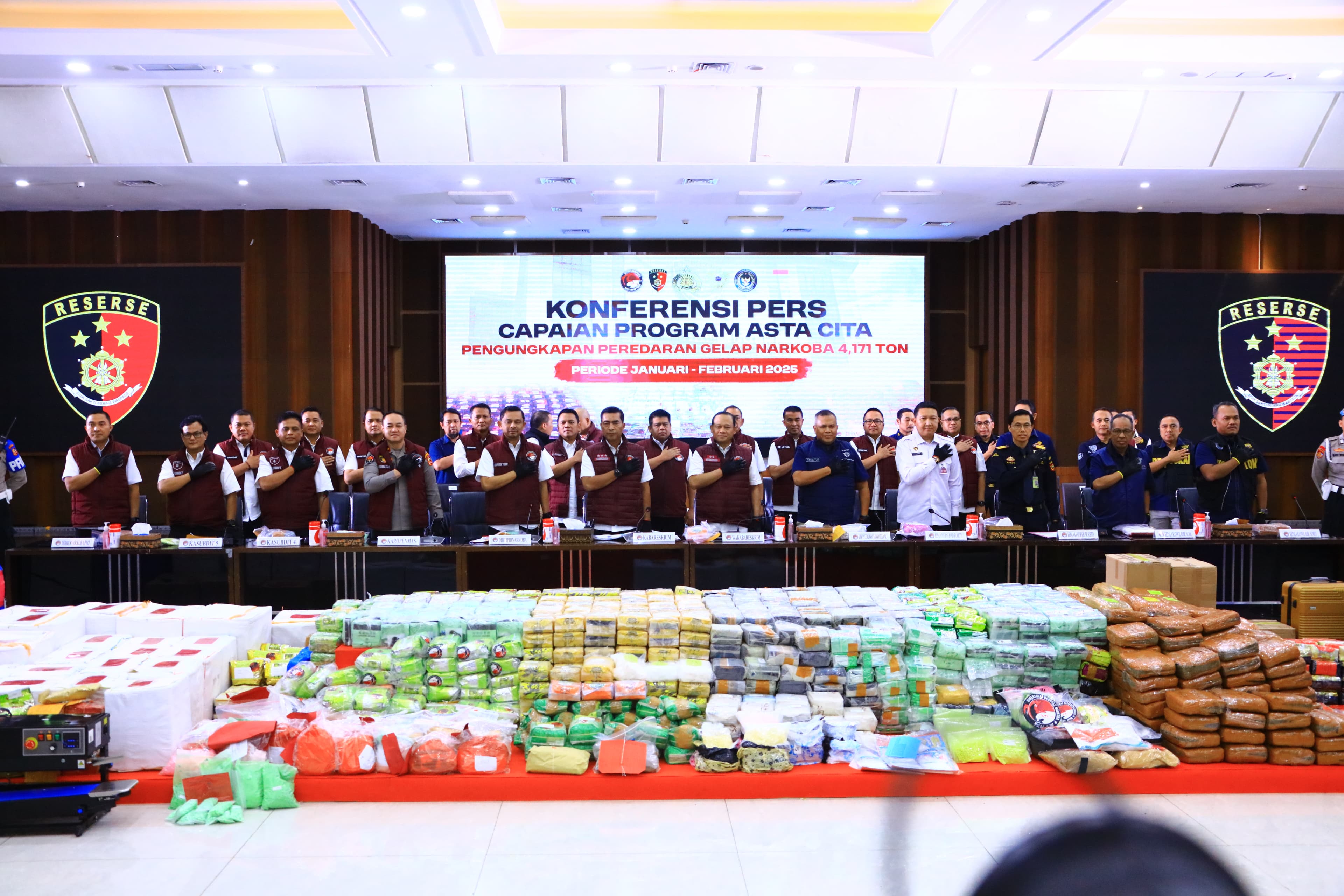 Bareskrim Polri Ungkap 6.881 Kasus Narkotika, 9.586 Tersangka di Tangkap dan 4.171 Ton Narkotika