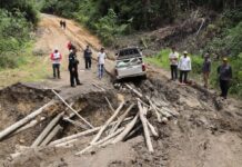 Wagub Ingkong Ala Tinjau Jalan Rusak di Perbatasan Apau Kayan