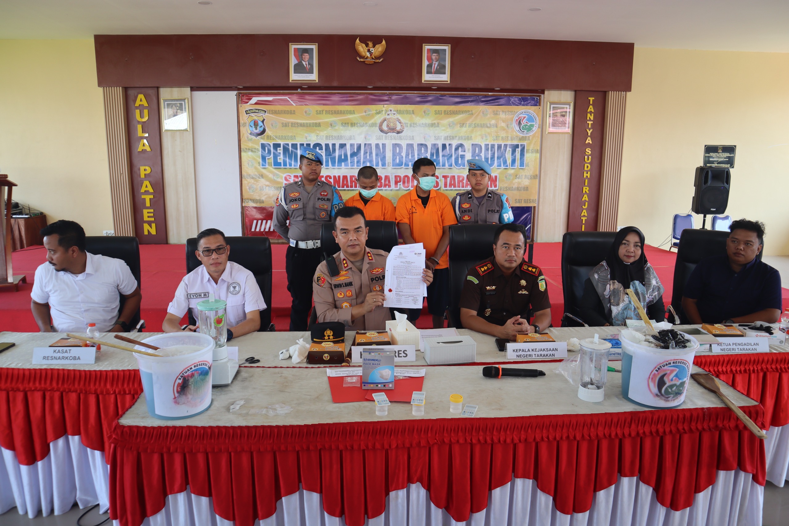 2 Kg Sabu dan Puluhan Butir Ekstasi Dimusnahkan Polres Tarakan