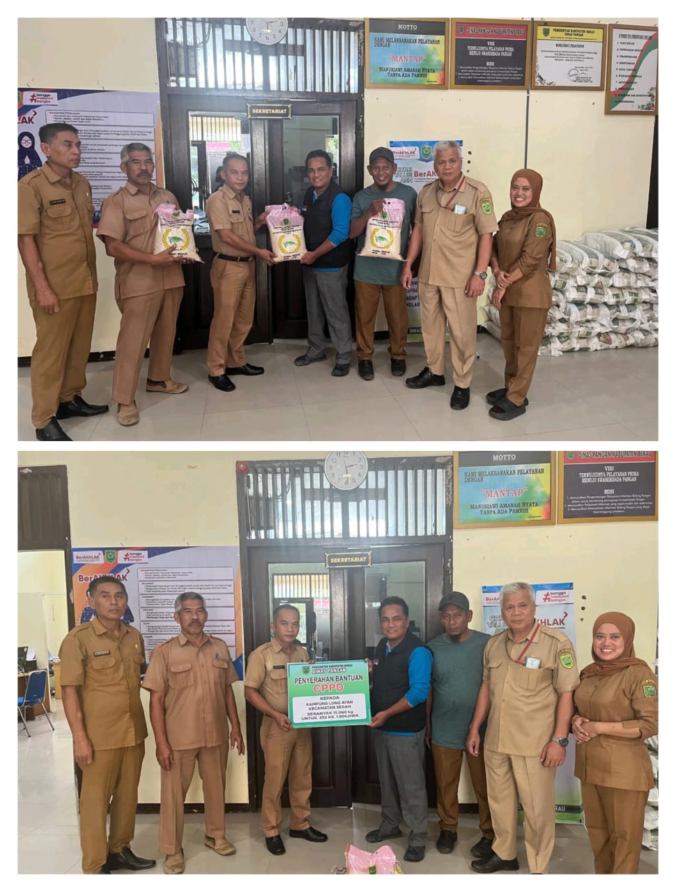 Bupati Berau Salurkan Bantuan Beras CPPD ke Kampung Long Ayan Pasca Banjir